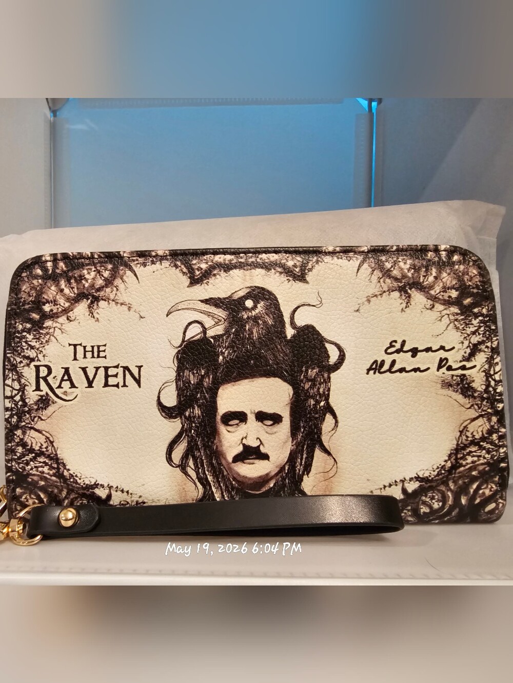 Lettoria "The Raven" literary-themed Wallet/Wristlet With Edgar Allan Poe